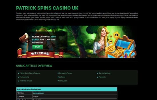 What Makes PatrickSpins Casino Stand Out in the UK